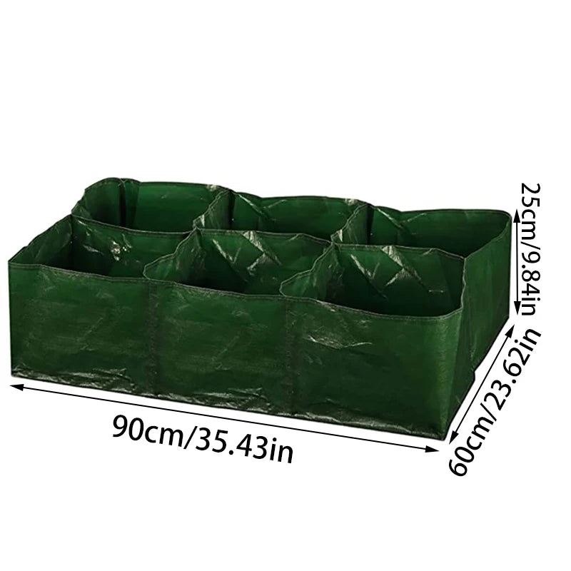 6 Grids Vegetable Planting Bag Container Portable Flower Plant Growing Bags Reusable Garden Raised Planting Bed Courtyard Decor