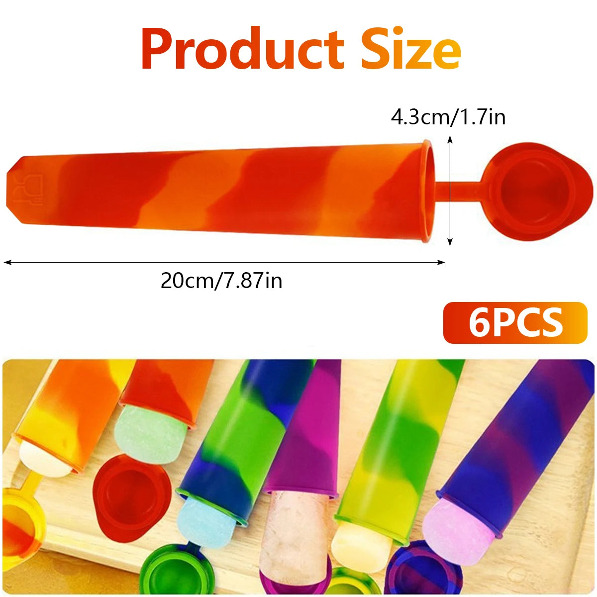 Moldes para paletas de bebé reutilizables, 6 uds., moldes para helado de silicona de calidad alimentaria, moldes para paletas multicolores, fabricante de paletas congeladas DIY 