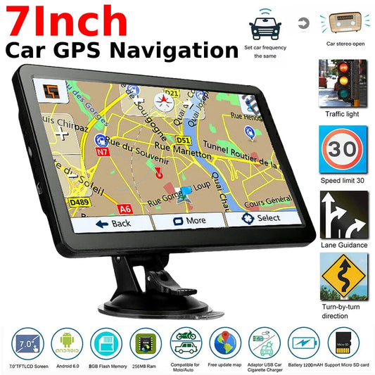 Navegador GPS para coche con pantalla táctil de 7/5 pulgadas, 256MB + 8G, HD, navegador GPS para coche, EU, AU, US, FM, navegadores GPS para vehículos, accesorios para automóviles 