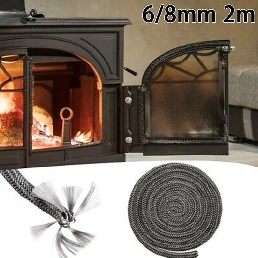 78" Fireplace Sealing Rope Fireproof Fiberglass Wood Stove Door Gasket Log Burner Door Seal For Chimneys Boiler Home Accessories