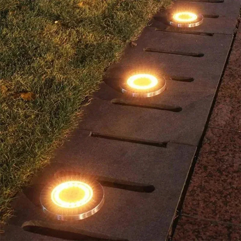 Luz de disco de energía Solar 8/20LED, luz Solar subterránea para jardín al aire libre, foco de luz de cubierta, lámpara Led Solar enterrada, decoración de jardín 