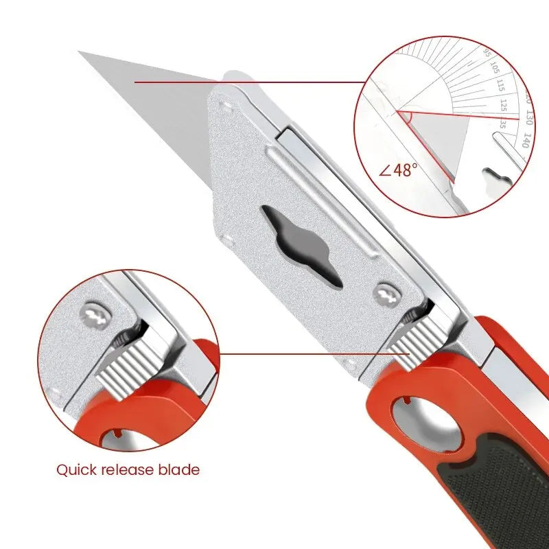 AIRAJ-cuchillo multiusos multifuncional, corte afilado retráctil, rotura de acero resistente, hoja de 18mm, corte de papel, electricista profesional 