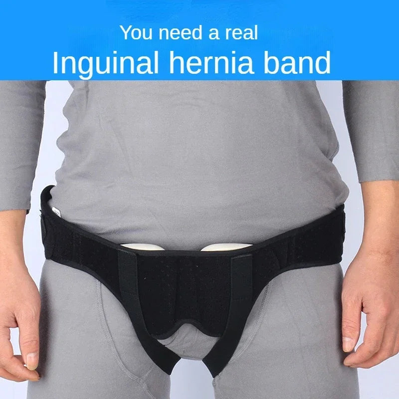 Cinturón ajustable para Hernia para adultos, soporte para la ingle Inguinal, bolsa inflable para Hernia con 2 almohadillas de compresión extraíbles para aliviar el dolor 