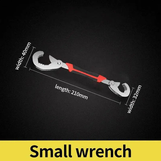 Llave doble de extremo abierto ajustable, juego de llaves de acero de alto carbono para tubería Universal multifuncional, herramienta de agarre de Hardware Manual 