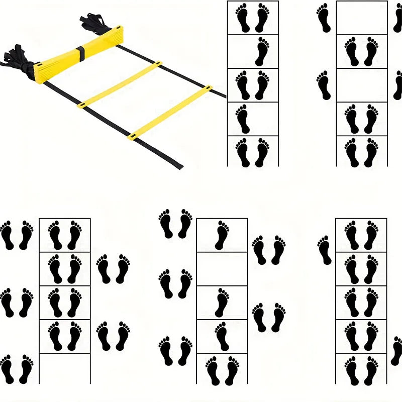 Escaleras de agilidad, correas de nailon para entrenamiento de velocidad y flexibilidad deportiva, equipo de escalera de energía para entrenamiento de fútbol y agilidad