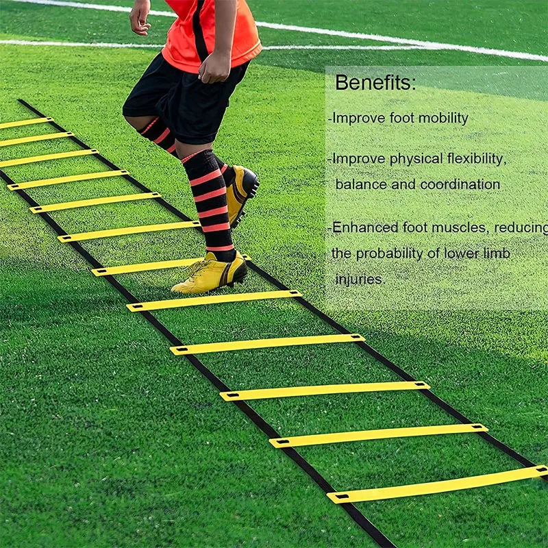 Escaleras de agilidad, correas de nailon para entrenamiento de velocidad y flexibilidad deportiva, equipo de escalera de energía para entrenamiento de fútbol y agilidad