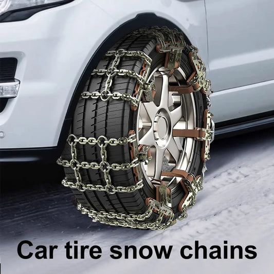 Cadenas de nieve antideslizantes para neumáticos de coche, cadenas de Metal de emergencia para nieve, barro y arena, adecuadas para neumáticos de 165-265mm de ancho 