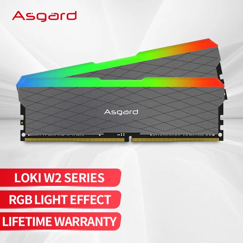 Asgard LOKI W2 RGB RAM ddr4 8GBx2 16GBx2 3200MHz PC4-25600 1.35V UDIMM 台式机内存