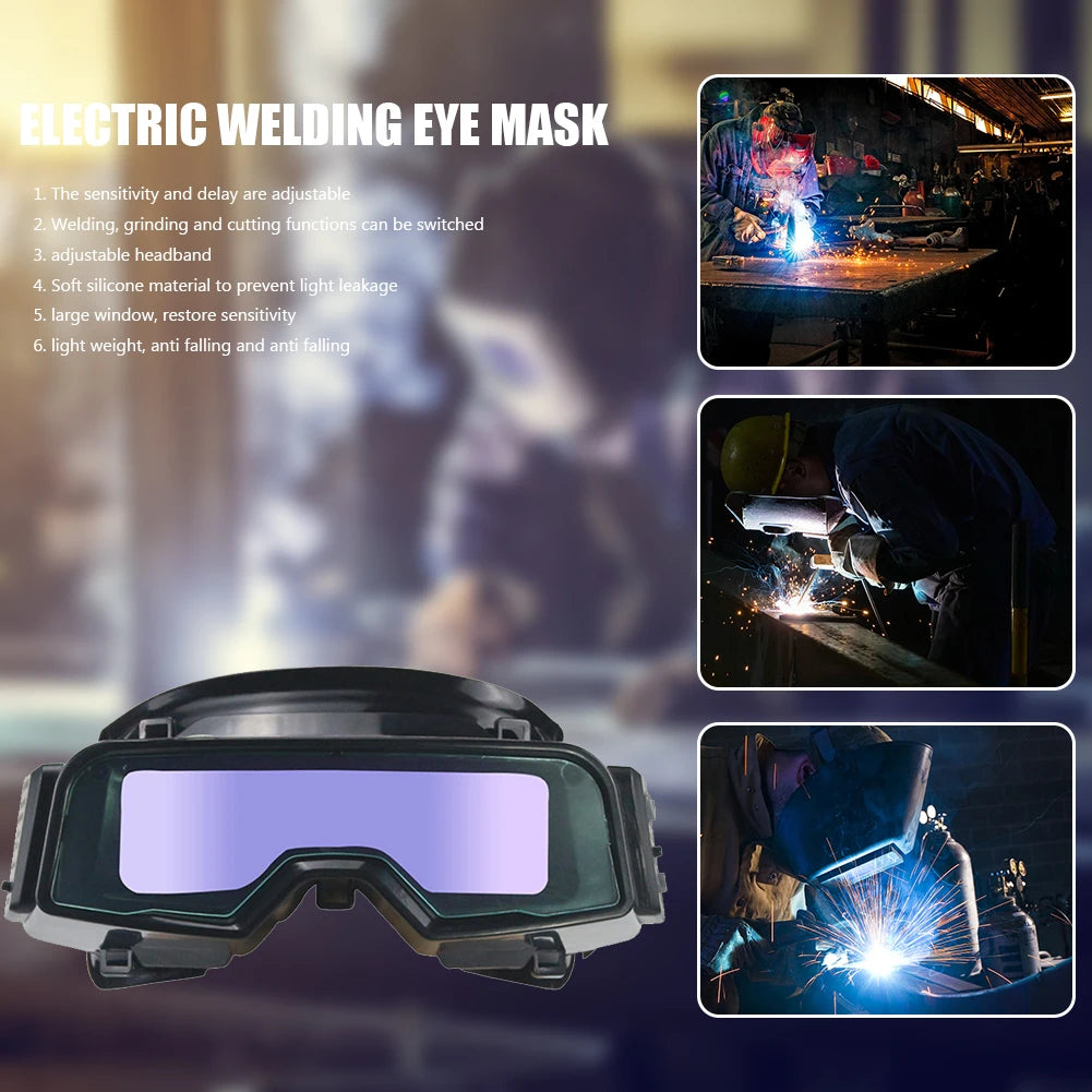 Casco de soldadura con oscurecimiento automático, protección ocular, gafas de soldadura profesionales, gafas protectoras de seguridad, herramientas de soldadura 