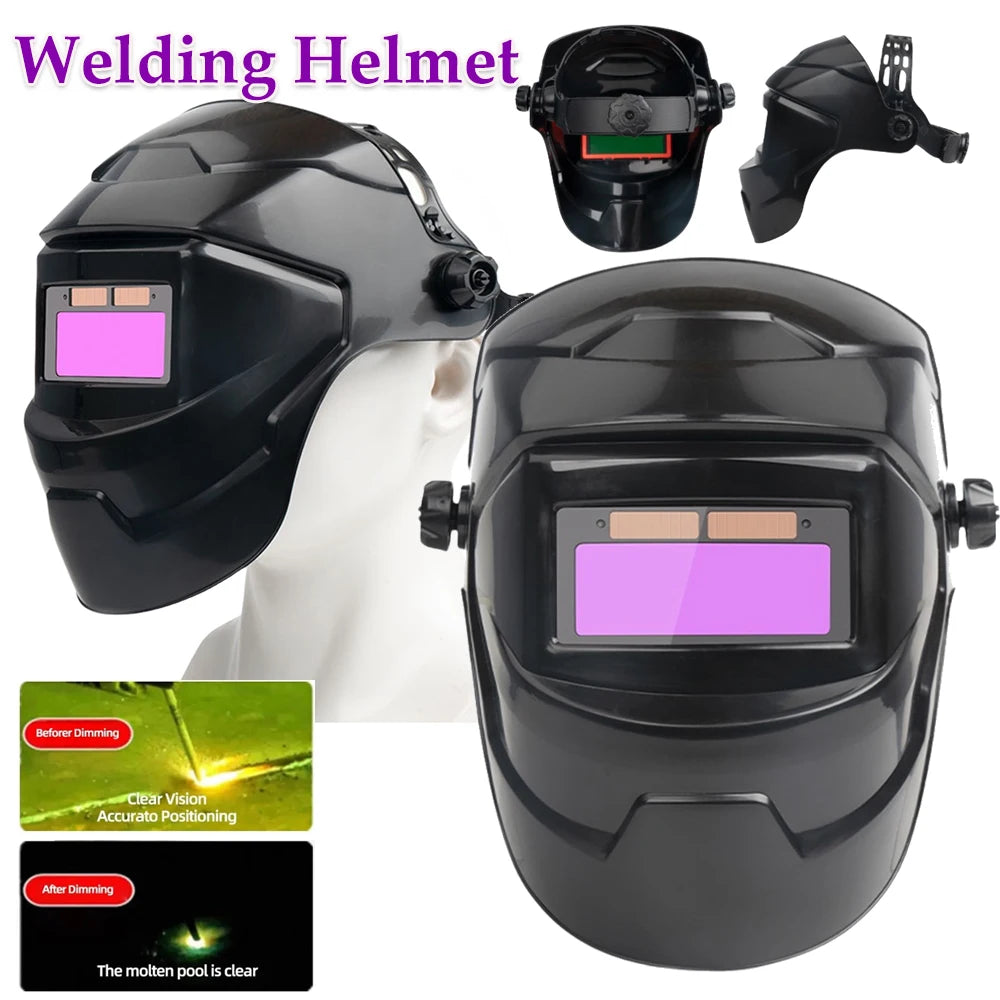 Casco de soldadura de oscurecimiento automático, protección facial, cubierta protectora de soldadura, máscara de soldador especial de soldadura de arco de argón 