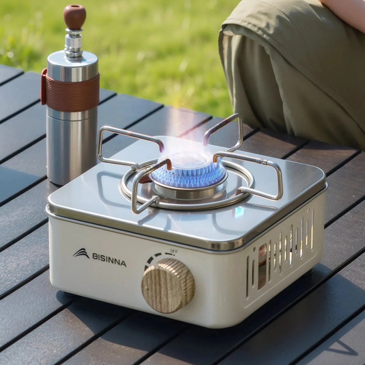 BISINNA Estufa de Gas para Camping 2800W Horno de Cassette portátil de Alta Potencia de Fuego Quemador de Gas para Exteriores Campamento de Picnic 