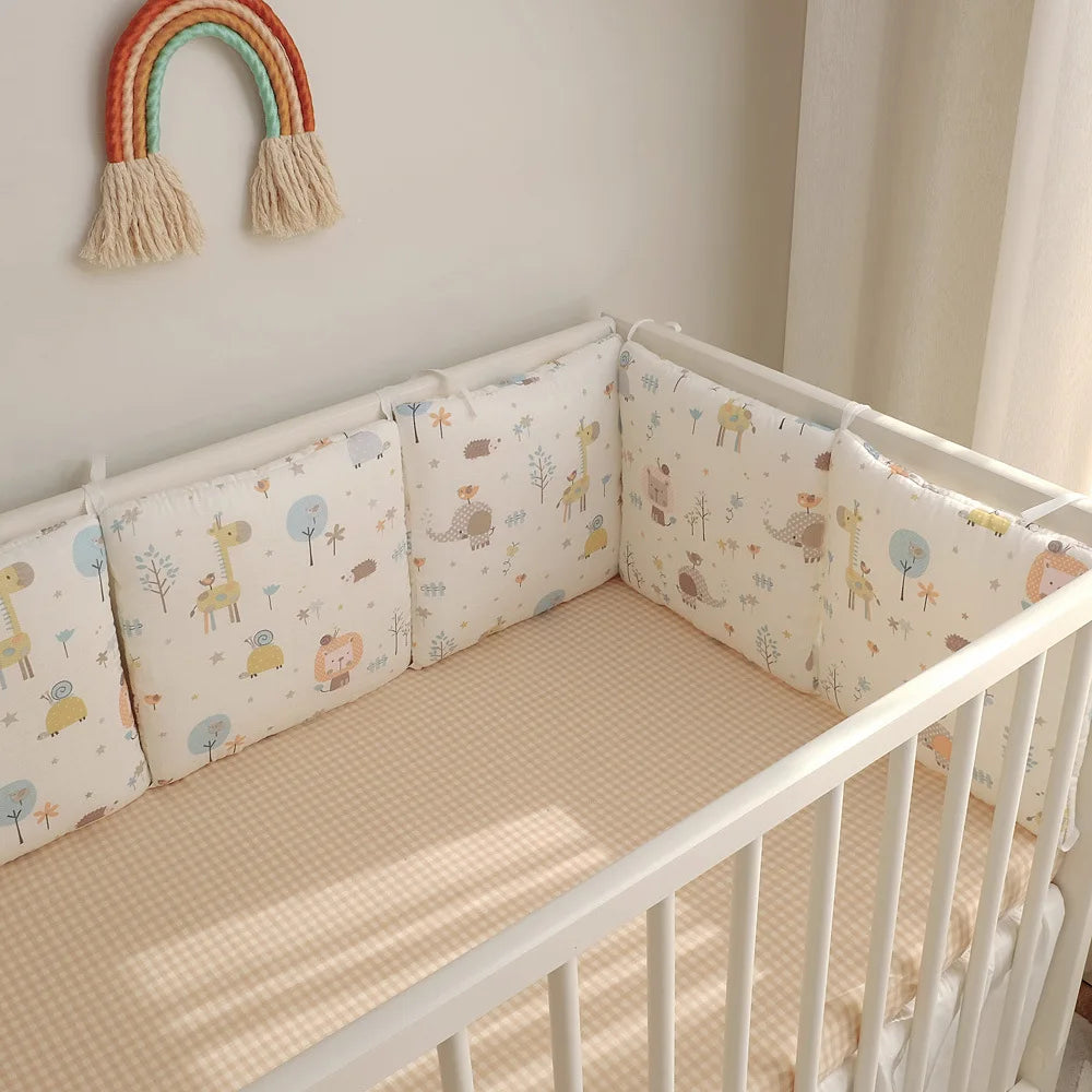 Baby Bed Bumper Newborn Bed Guardrail Anti-collision Removable Washable Baby Bed Safety Rails 6Pcs