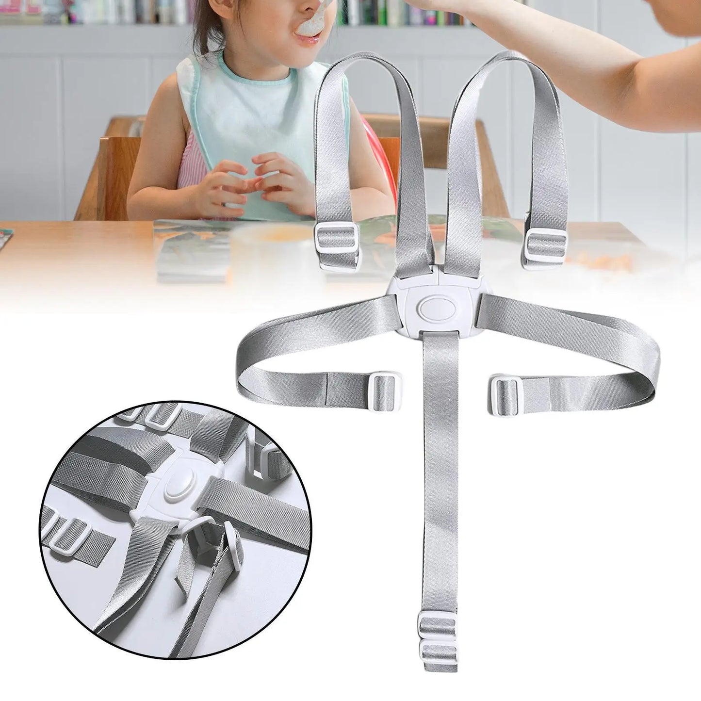 Baby Safety Belt Adjustable 5 Point Harness Baby High Chair Straps Seat Belts Lunch Seat Car Fixed Belts For Child Kid Stroller