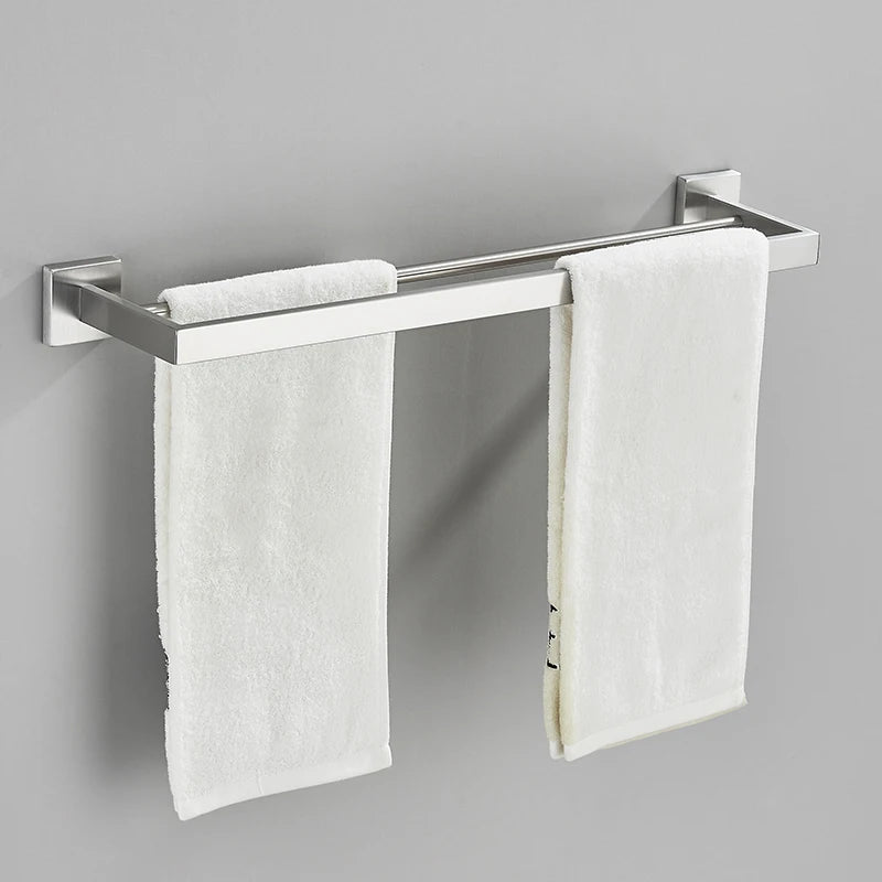 Juego de accesorios de baño de níquel cepillado, toallero de acero inoxidable 304 de 60cm/45cm, gancho para colgar barra de toalla de 40cm, soporte de papel