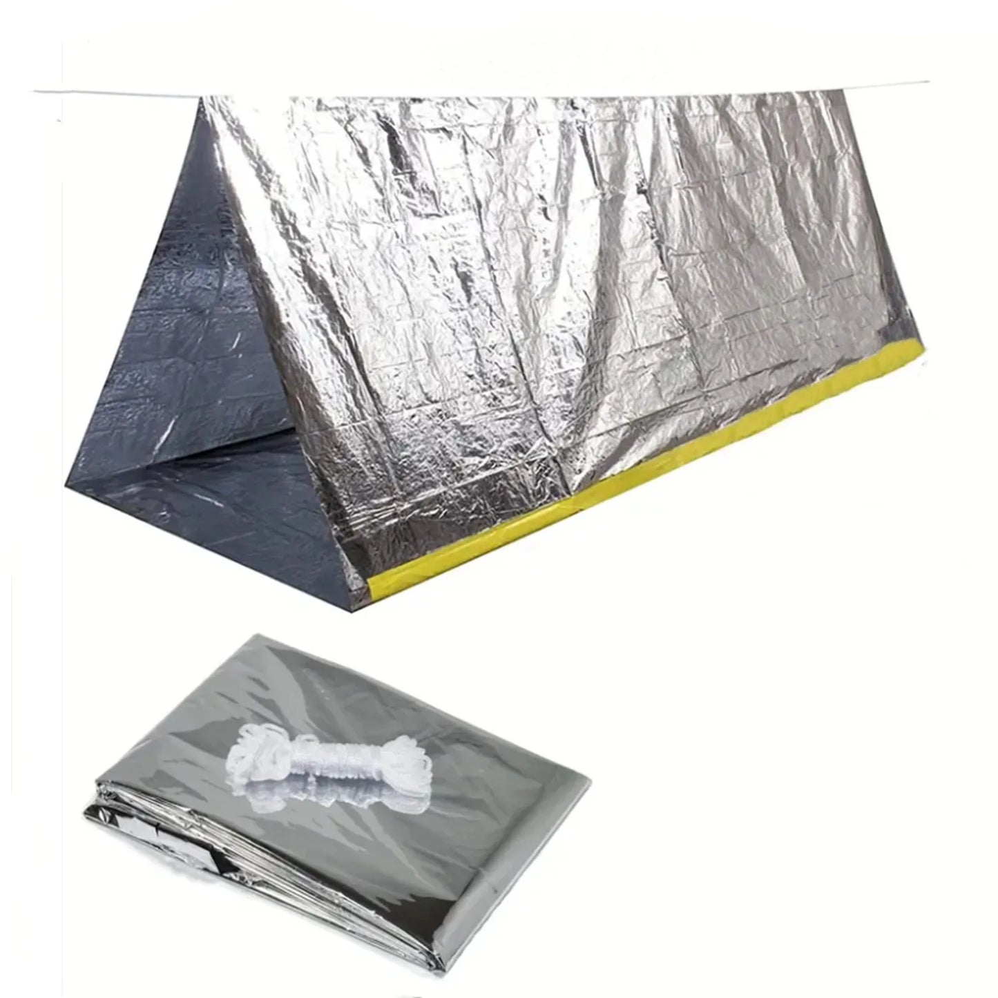 Tienda de campaña de emergencia, saco de dormir de supervivencia, manta de emergencia térmica impermeable, saco Bivy, herramienta de supervivencia al aire libre, equipo de emergencia 