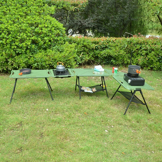 Camping IGT Tactical Table Set 2.5mm Aluminum Alloy Folding Table With Carrying Bag Lightweight Outdoor Desk Table For Picnic