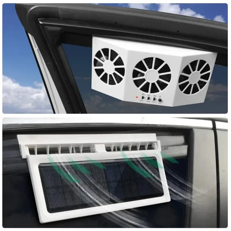 Ventilador de refrigeración para coche, Enfriador de aire Solar eléctrico de 3 cabezales, radiador de ventilación de carga, purificadores de asiento delantero para vehículo, camión y SUV 