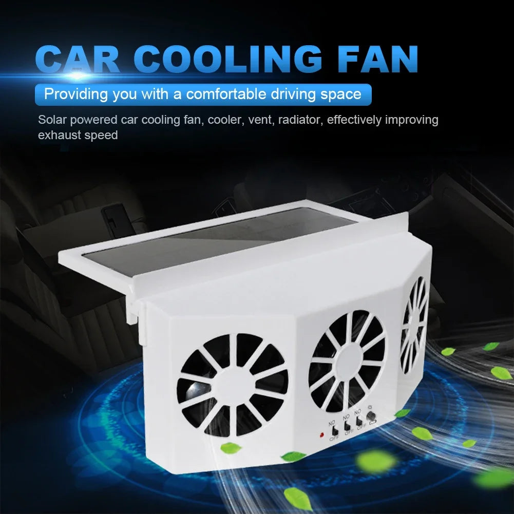 Ventilador de refrigeración para coche, Enfriador de aire Solar eléctrico de 3 cabezales, radiador de ventilación de carga, purificadores de asiento delantero para vehículo, camión y SUV 