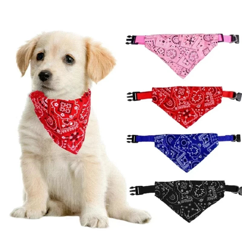 Collar de gato encantador ajustable S/M/L tamaño perro gato corbata mascota Triangular Saliva pañuelo para lazo perro Bandana Collar con cuero PU 