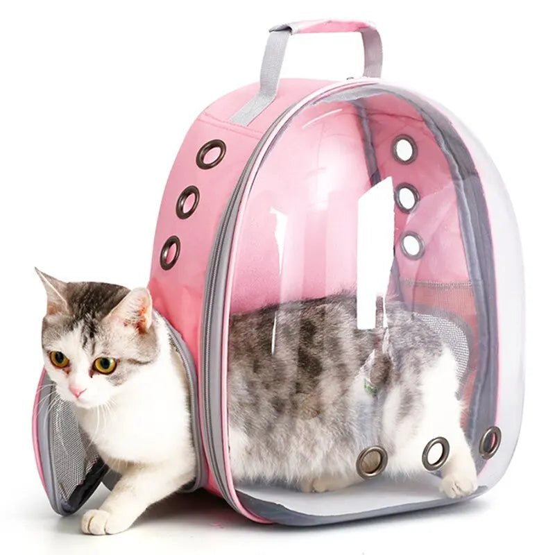 Mochila transportadora de mascotas para gatos, cápsula transparente, mochila para mascotas con burbujas, Animal PEQUEÑO, cachorro, gatito, pájaro, transportador de mascotas transpirable para viajes 