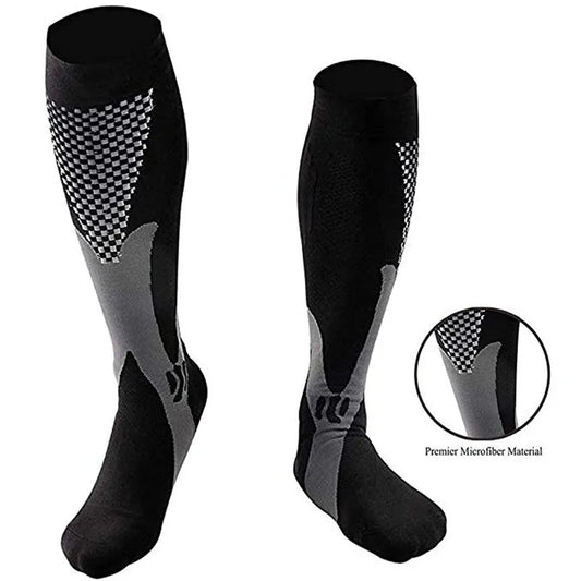 Calcetines de compresión para venas varicosas, medias médicas de nailon para enfermería, aptas para deportes, calcetines de compresión negros para antifatiga 