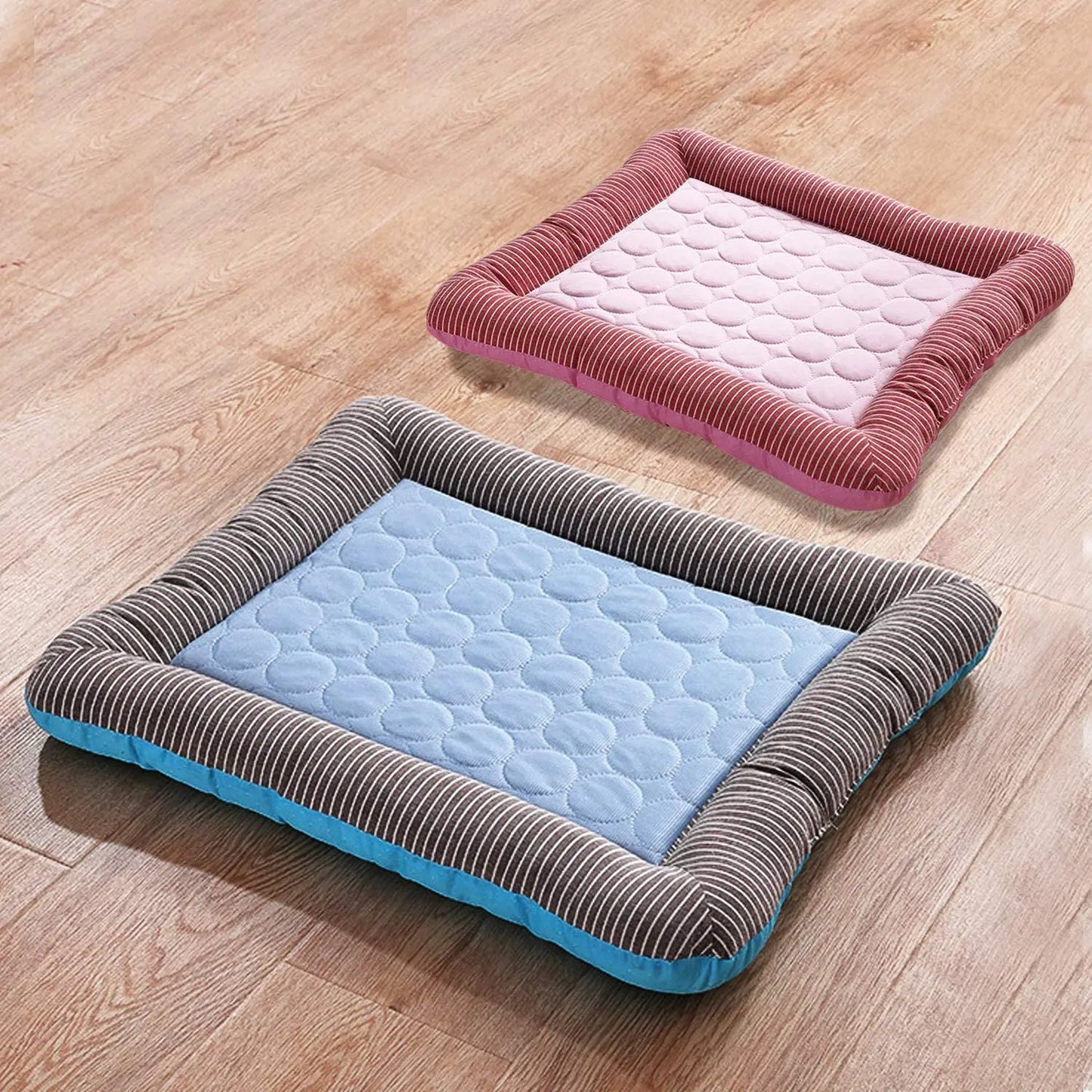 Almohadilla refrescante para cama para perros, gatos, cachorros y gatitos, manta fresca para mascotas, Material de seda helada, suave para dormir en verano, rosa, azul, transpirable 