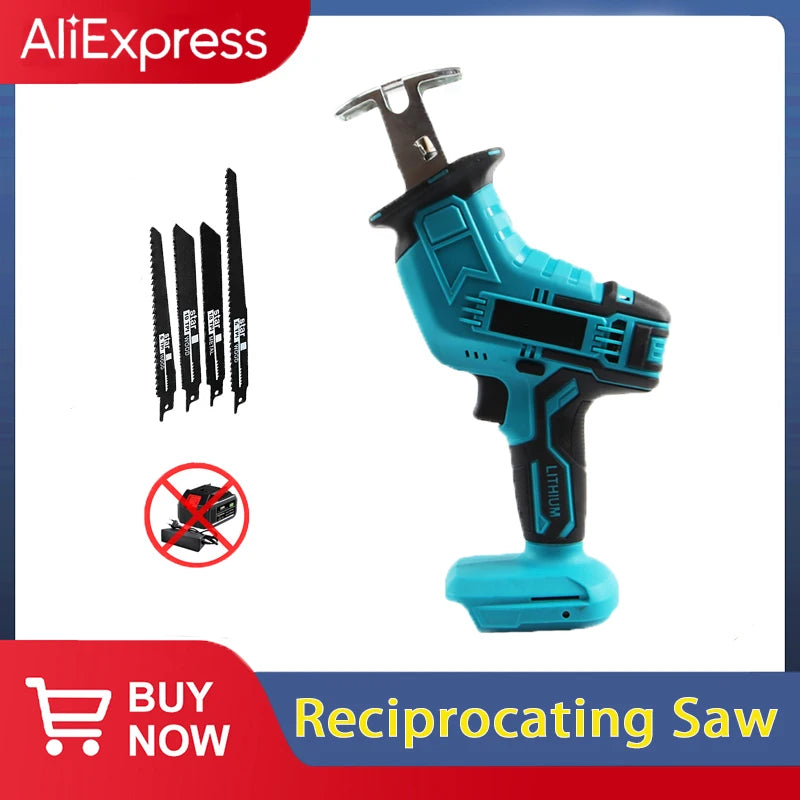 Cordless Electric Reciprocating Saw Wood Metal Cutting Saw Lithium Battery Saber Saw Portable Saw Power Tool For Makita