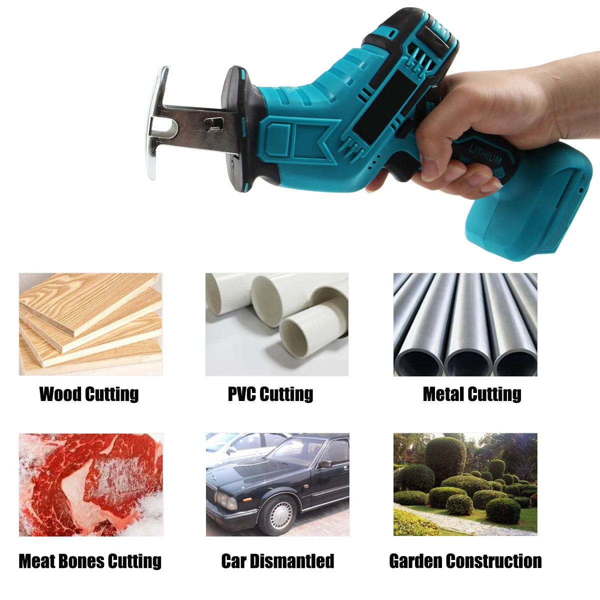 Cordless Electric Reciprocating Saw Wood Metal Cutting Saw Lithium Battery Saber Saw Portable Saw Power Tool For Makita