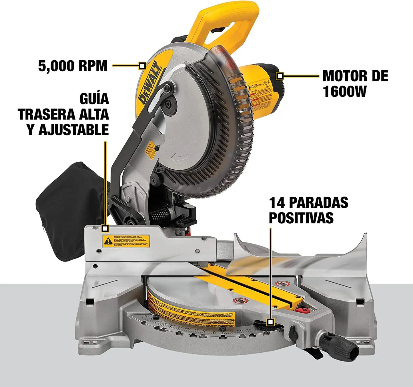 DEWALT 复合斜切锯 DWS713 220V 10 英寸斜切锯 250MM 1600W 有线复合斜切锯用于切割木材/钢材