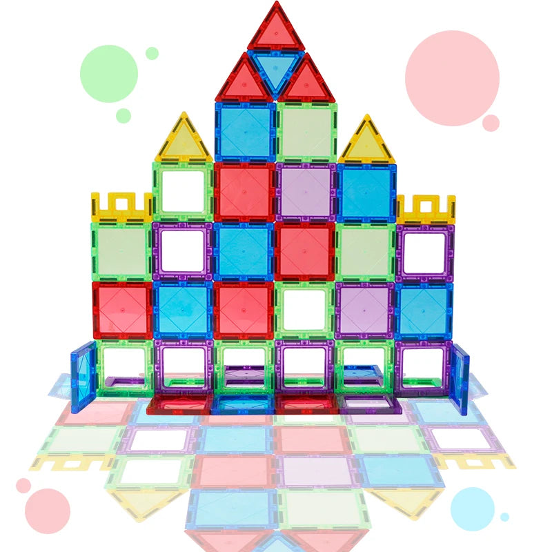 DIY modelo diseñador construcción juguetes de bloques de construcción magnéticos juego de bloques magnéticos azulejos Montessori juguetes educativos para niños regalos