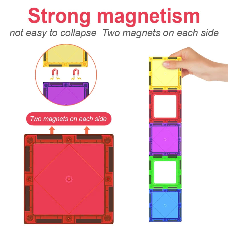 DIY modelo diseñador construcción juguetes de bloques de construcción magnéticos juego de bloques magnéticos azulejos Montessori juguetes educativos para niños regalos