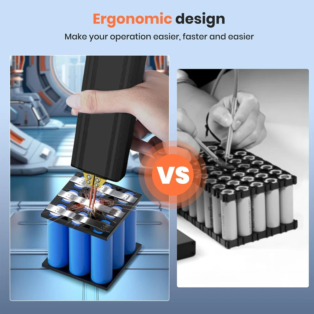 Soldador por puntos de batería portátil de mano DIY para soldadura de batería de litio 18650, tira de níquel y correa de níquel 