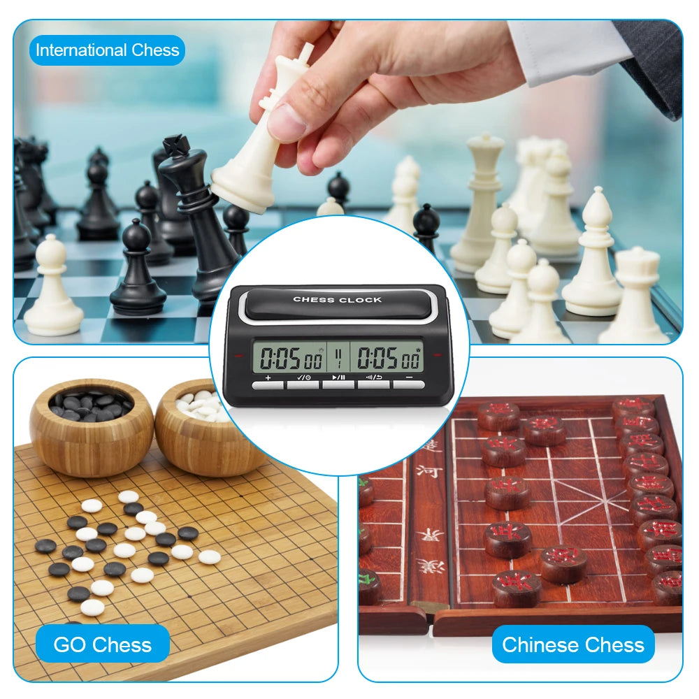 Digital Chess Clock Chess Game Timer with LED Indicator 39 Pre-set Timing System for International Chess