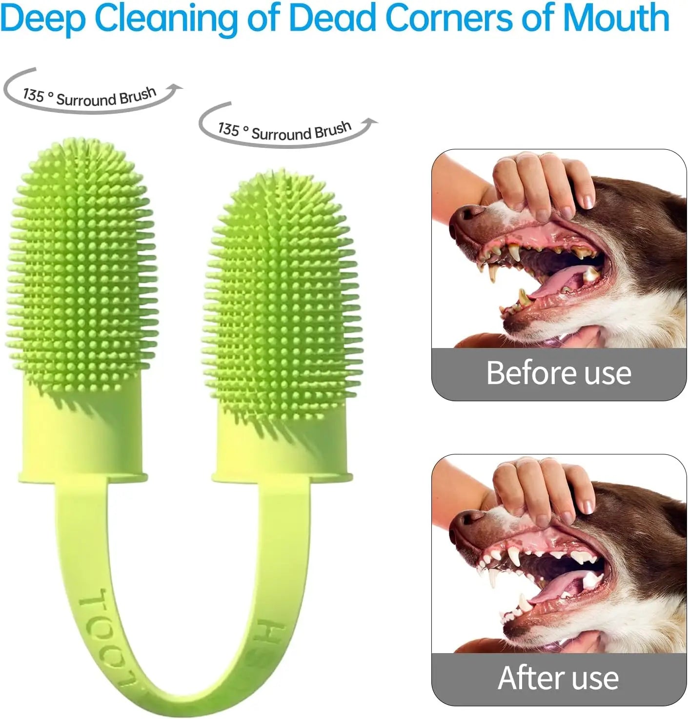 Cepillo de dientes para perros, kit de cepillo de dientes para mascotas, cepillo de dientes de doble dedo súper suave para perros, cuidado Dental para cachorros, gatos y mascotas pequeñas 