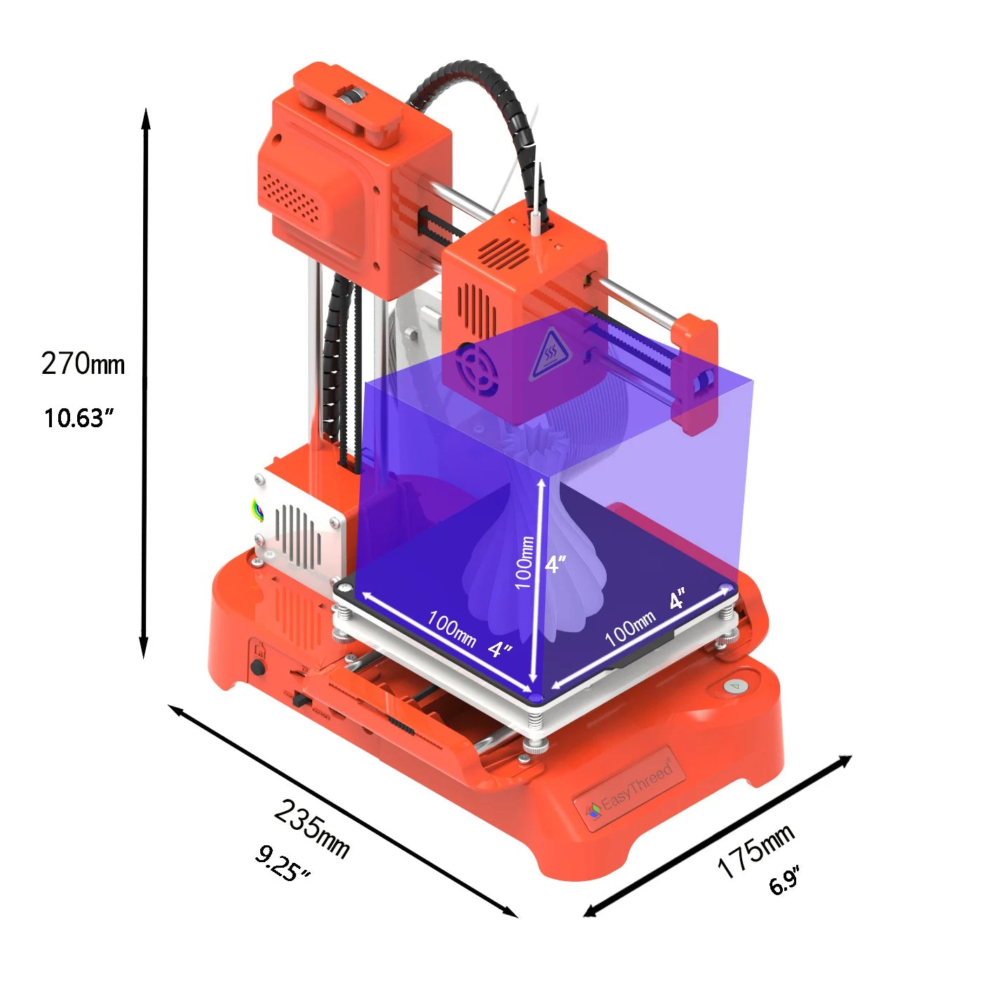 EasyThreed 3D Printer K7 Entry Level Small Size Low Noise Beginners Easy to Use PLA TPU .75mm Filament