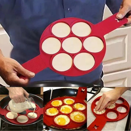 Egg Pancake Ring Nonstick Pancake Maker Mold Silicone Egg Cooker Fried Egg Shaper Moulds for Kitchen Baking Accessories