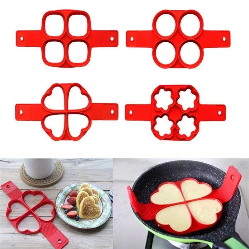 Egg Pancake Ring Nonstick Pancake Maker Mold Silicone Egg Cooker Fried Egg Shaper Moulds for Kitchen Baking Accessories