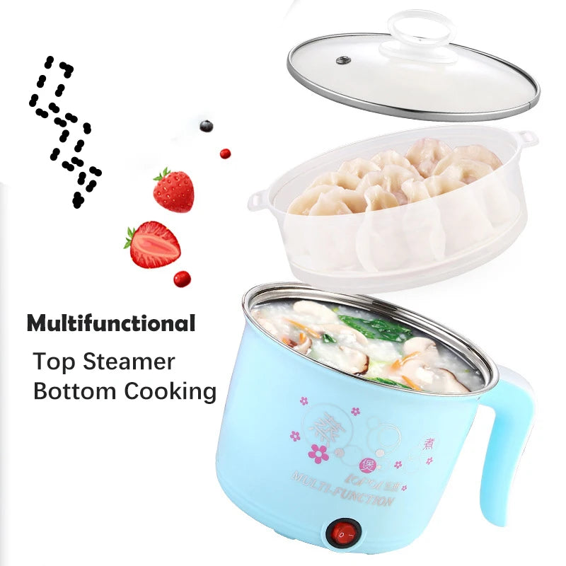 Electric Cooker Home Multifunction Hot Pot 1-2 People Heating Pan Cooking Pot Machine Mini Rice Cooker Kitchen Appliances