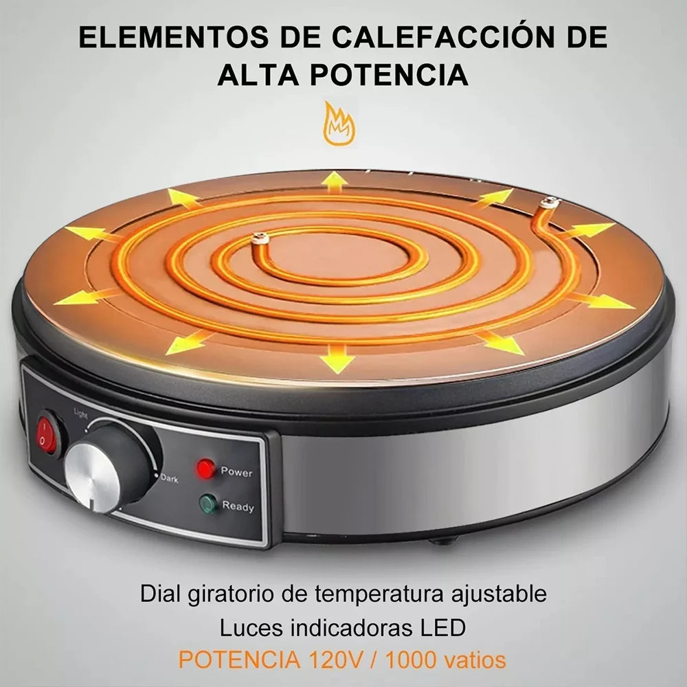 Máquina eléctrica para hacer crepé, máquina de tortitas antiadherente para hornear, Pan, pastel, plancha antiadherente, utensilios de cocina