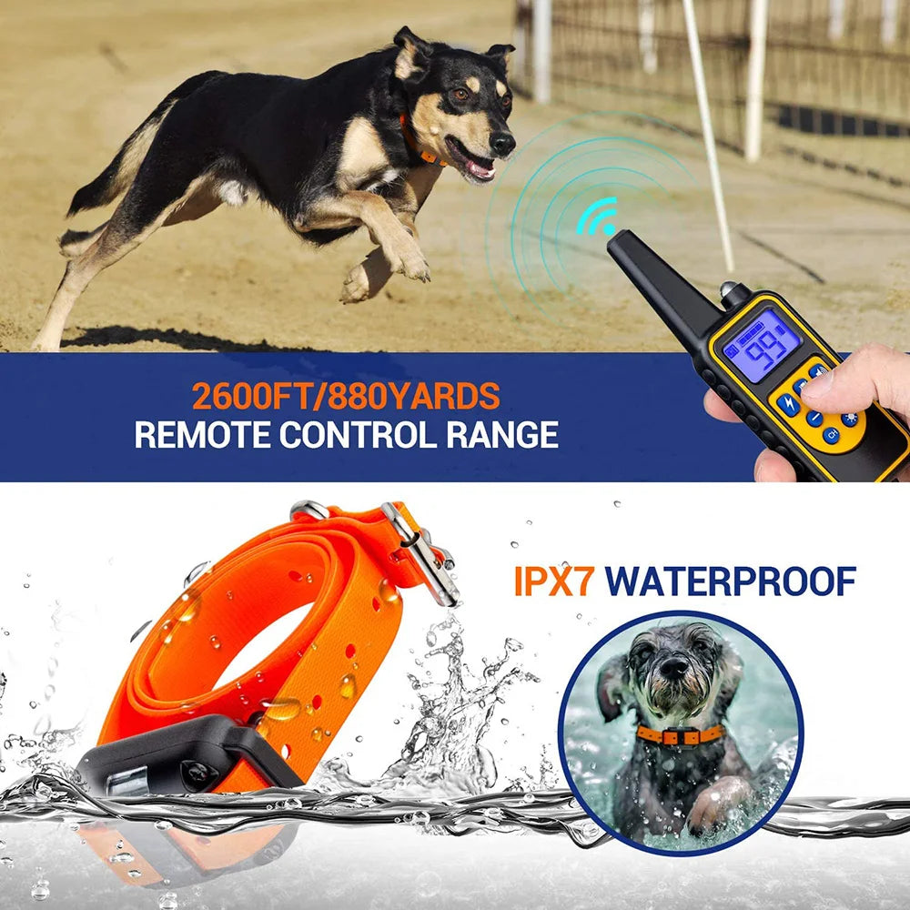 Collar de entrenamiento eléctrico para perros, Collar de vibración antiladridos recargable y desmontable para todos los perros y mascotas con Clicker 