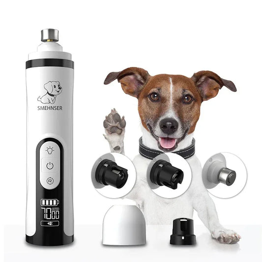 Molinillo de uñas eléctrico para mascotas, cortauñas con luz LED para gatos y perros, cortaúñas recargable por USB, cortador de uñas, suministros para mascotas 