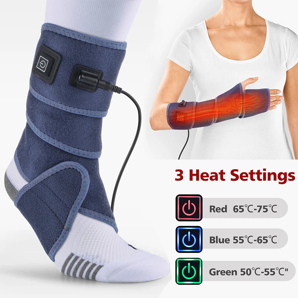 Electric Physiotherapy Heating Pads Heat Therapy Wrap Straps for Wrist Arm Ankle Elbow Leg Knee Joint Pain Relief Brace Support