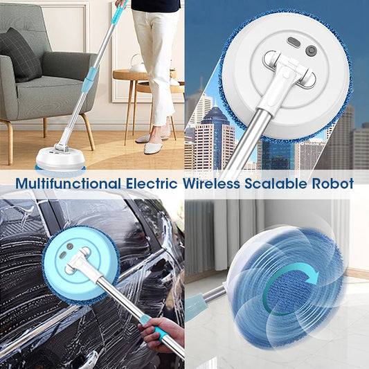 Robot limpiador de ventanas eléctrico, inalámbrico, escalable, para el hogar, ventana, suelo de vidrio, techo, limpieza del coche, USB, 90 minutos de trabajo 