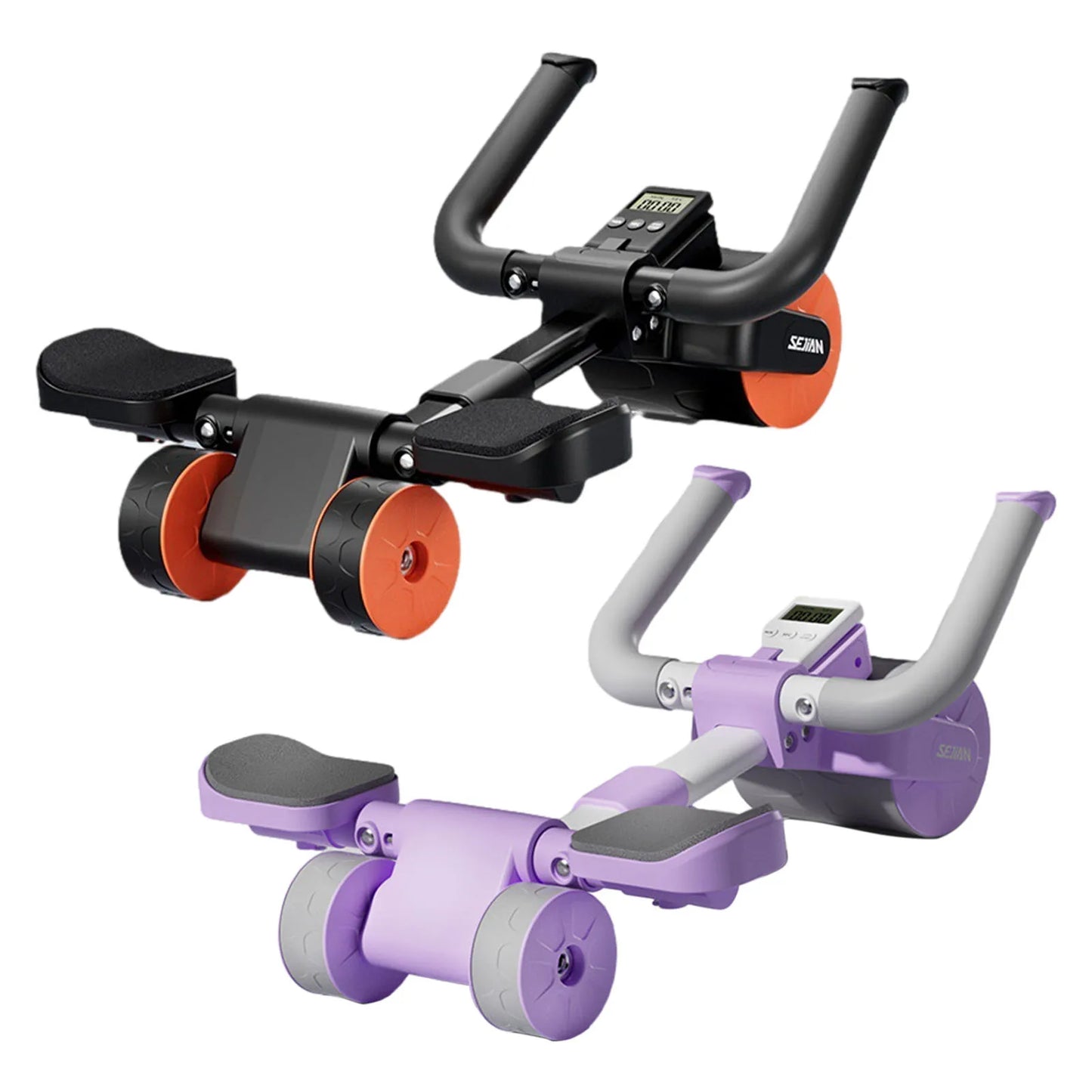 Rueda Abdominal de 3 ruedas para Fitness, rueda automática para abdominales con soporte para codo, placa plana, rueda para vientre de rebote para gimnasio, rodillo de entrenamiento 