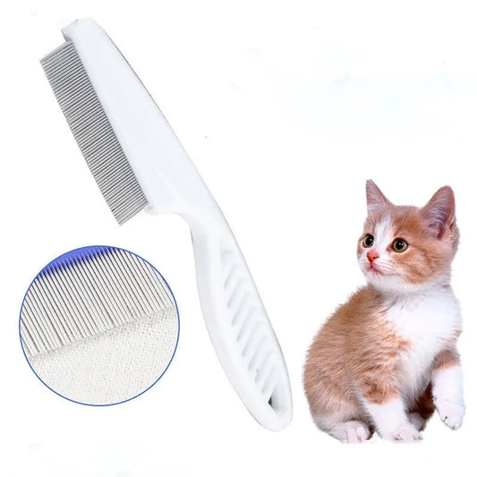 Peine para pulgas, cepillo para quitar el pelo de perros y gatos, dientes densos de acero inoxidable, peine en línea, portátil, Universal, suministros de limpieza para el cuidado de mascotas 