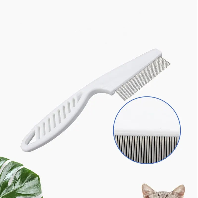 Peine para pulgas, cepillo para quitar el pelo de perros y gatos, dientes densos de acero inoxidable, peine en línea, portátil, Universal, suministros de limpieza para el cuidado de mascotas 