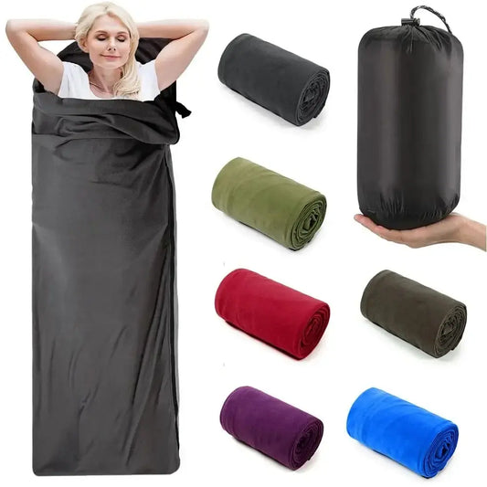 Saco de dormir de lana, sábanas de viaje Polar ultraligeras portátiles para adultos, tienda de campaña al aire libre, cama, saco de dormir cálido, forro 