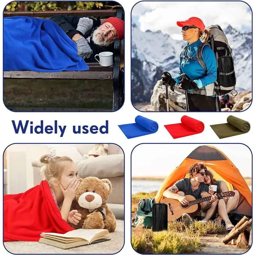 Saco de dormir de lana, sábanas de viaje Polar ultraligeras portátiles para adultos, tienda de campaña al aire libre, cama, saco de dormir cálido, forro 