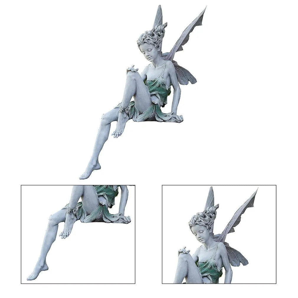 Flower Fairy Statue Ornament Figurines With Wings Outdoor Garden Resin Craft Landscaping Yard Decoration Fast Delivery