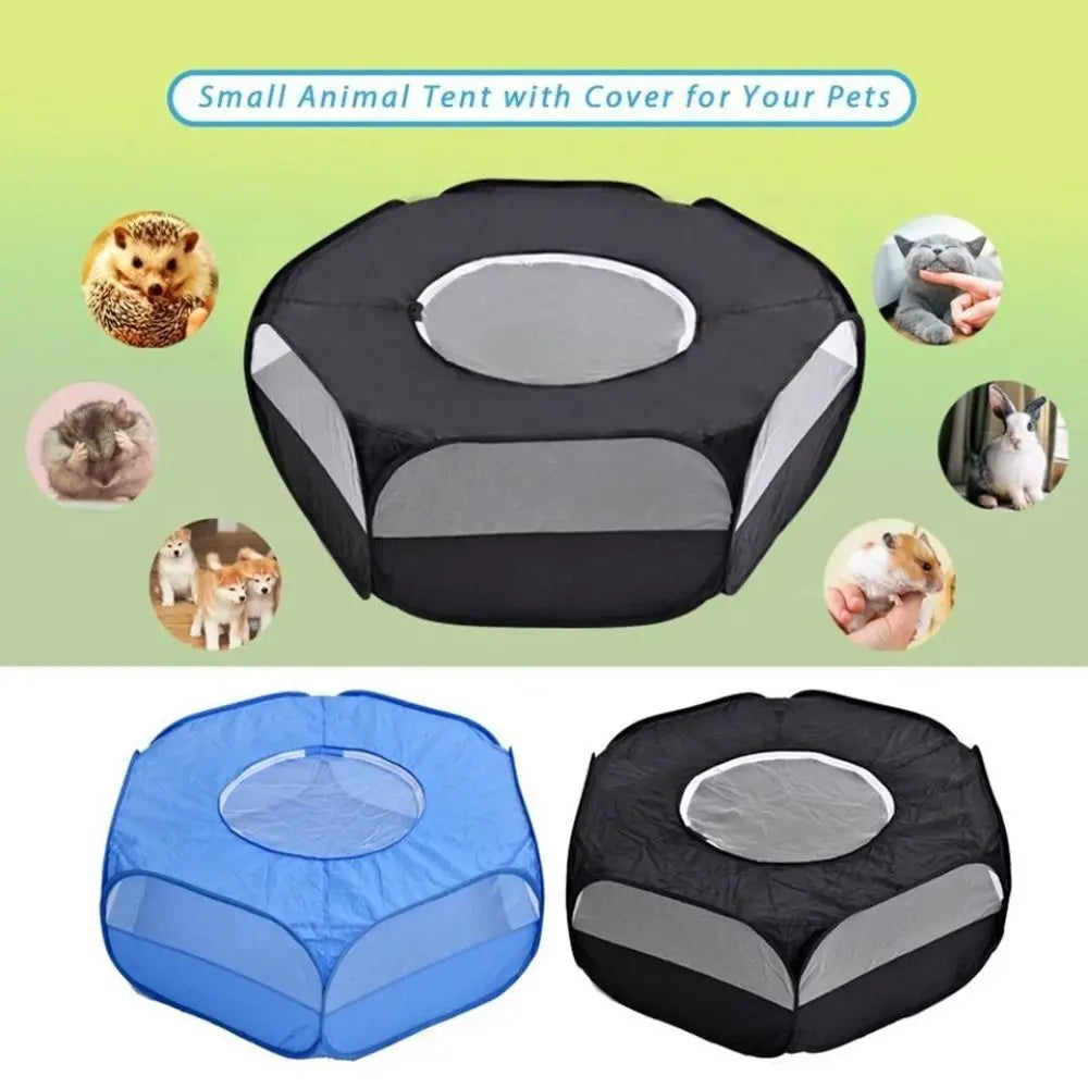 Folding Small Hamster Cage Portable Wear-resistant Reusable Pet Playpen Open Yard Fence Pet Supplies Hedgehog Cage Tent